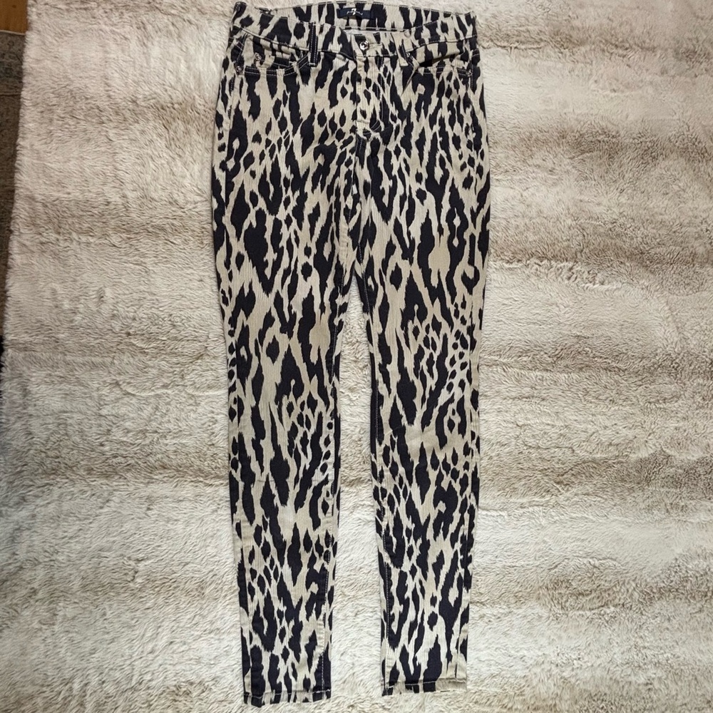 7 For All Mankind Skinny Jeans Women’s 27 Animal Print Made in USA